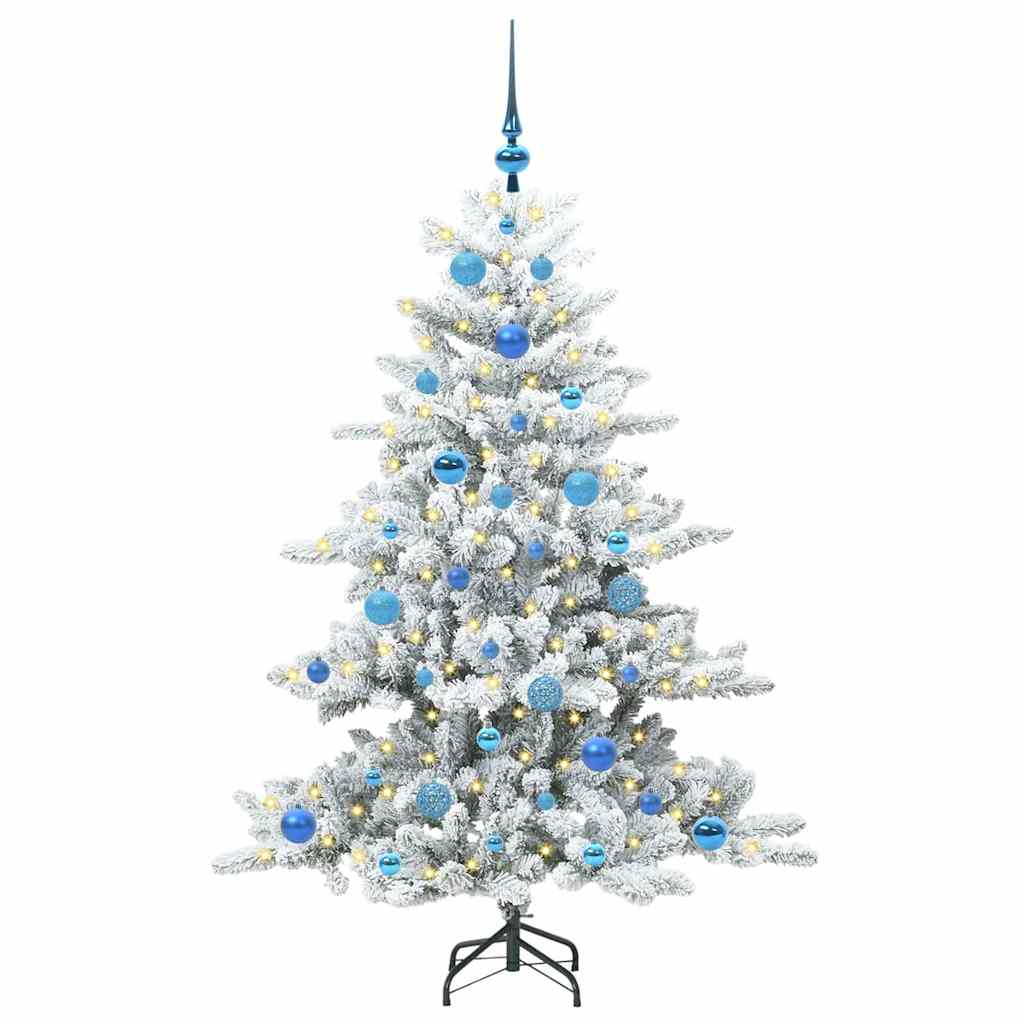 Kunstig sammensatt juletre med 150 LED Hvit 150 cm PVC og stål
