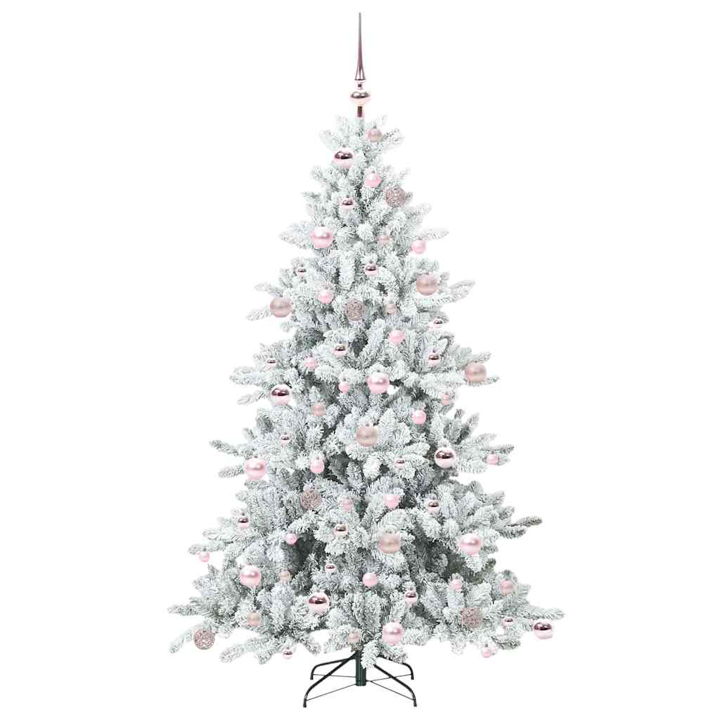 Kunstig sammensatt juletre med 300 LED Hvit 180 cm PVC og stål