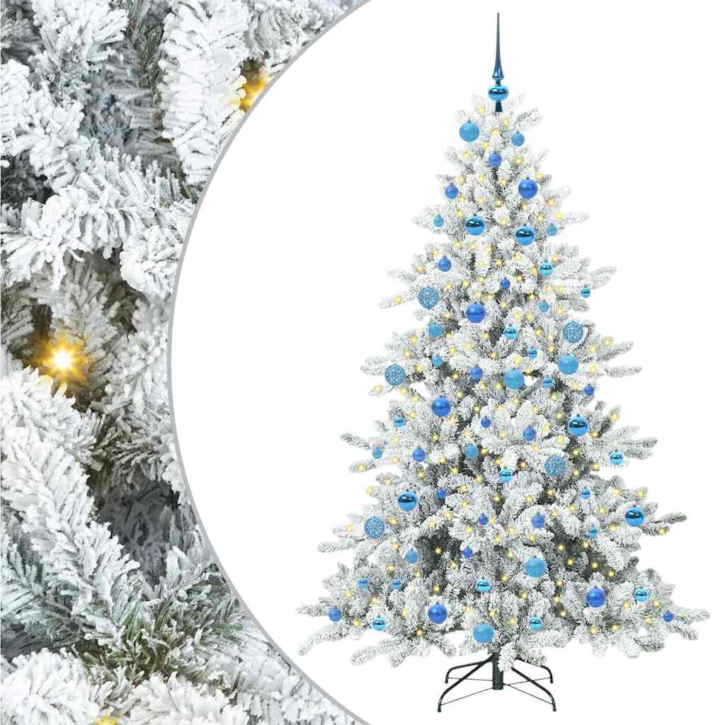 Kunstig sammensatt juletre med 300 LED Hvit 180 cm PVC og stål