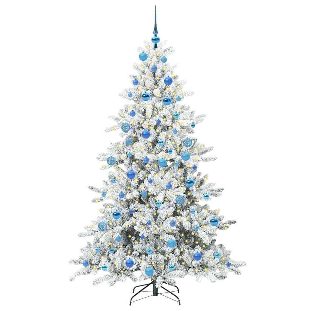 Kunstig sammensatt juletre med 300 LED Hvit 180 cm PVC og stål