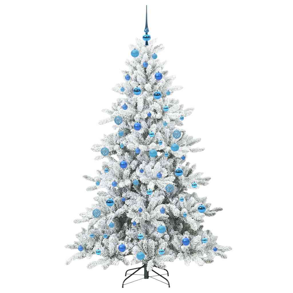 Kunstig sammensatt juletre med 300 LED Hvit 180 cm PVC og stål