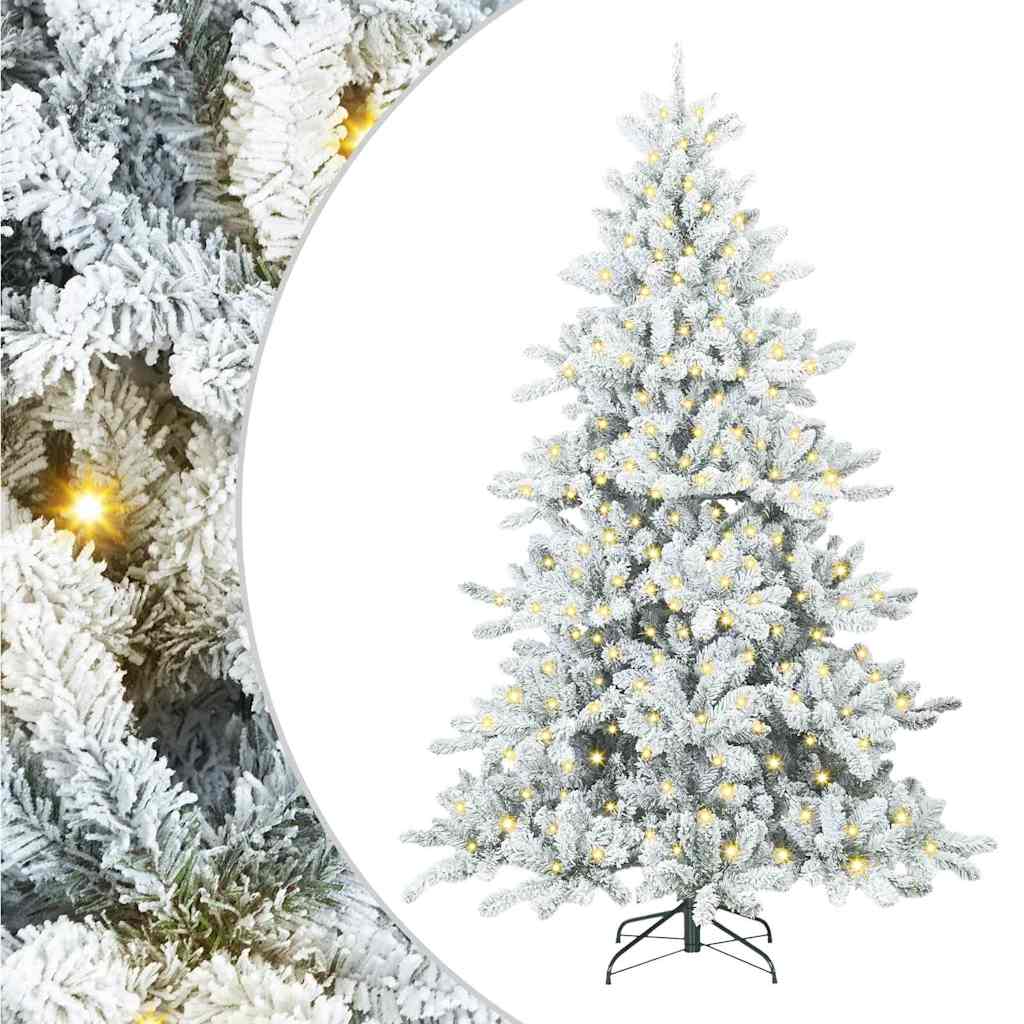 Kunstig sammensatt juletre med 300 LED Hvit 210 cm PVC og stål