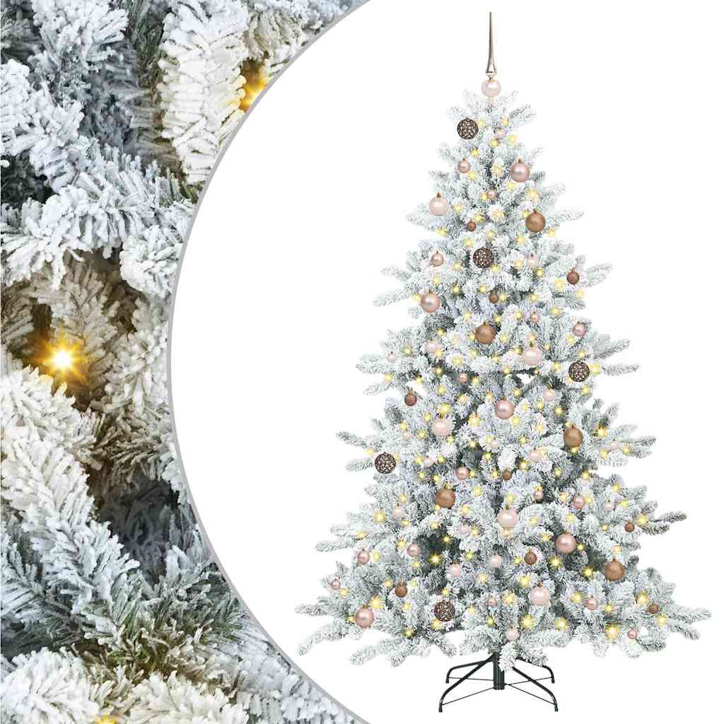 Kunstig sammensatt juletre med 300 LED med stativ 210 cm PVC