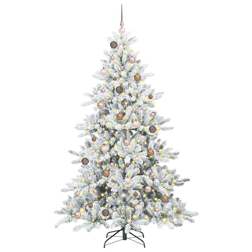Kunstig sammensatt juletre med 300 LED med stativ 210 cm PVC