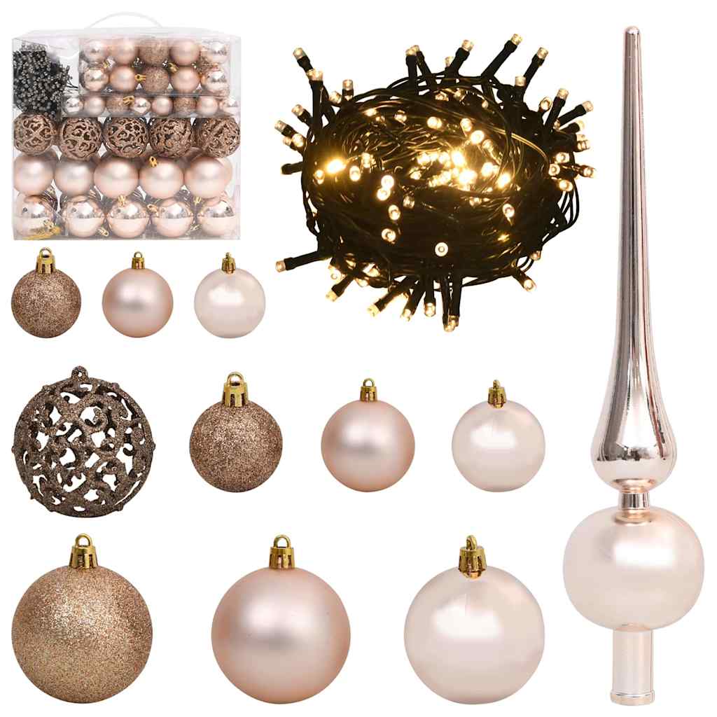 Kunstig sammensatt juletre med 300 LED med stativ 210 cm PVC