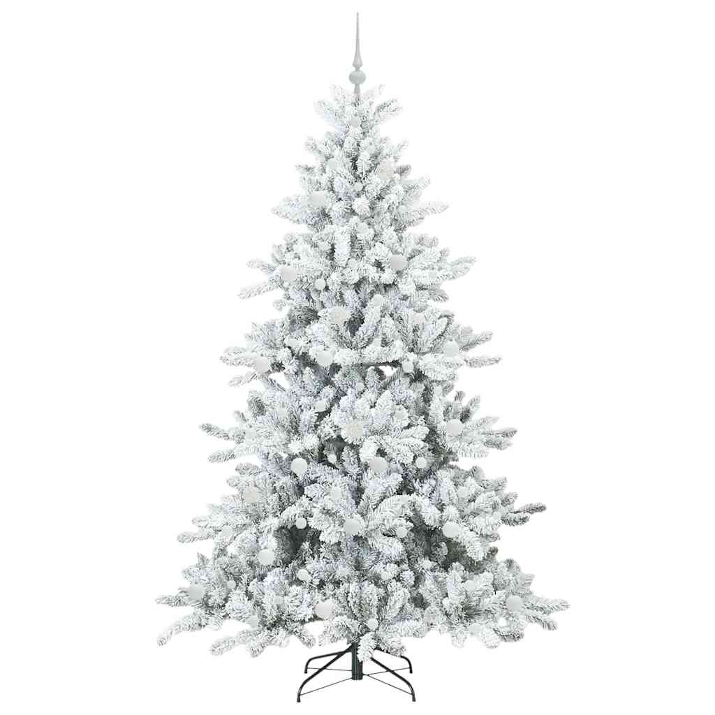 Kunstig sammensatt juletre med 300 LED Hvit 210 cm PVC og stål