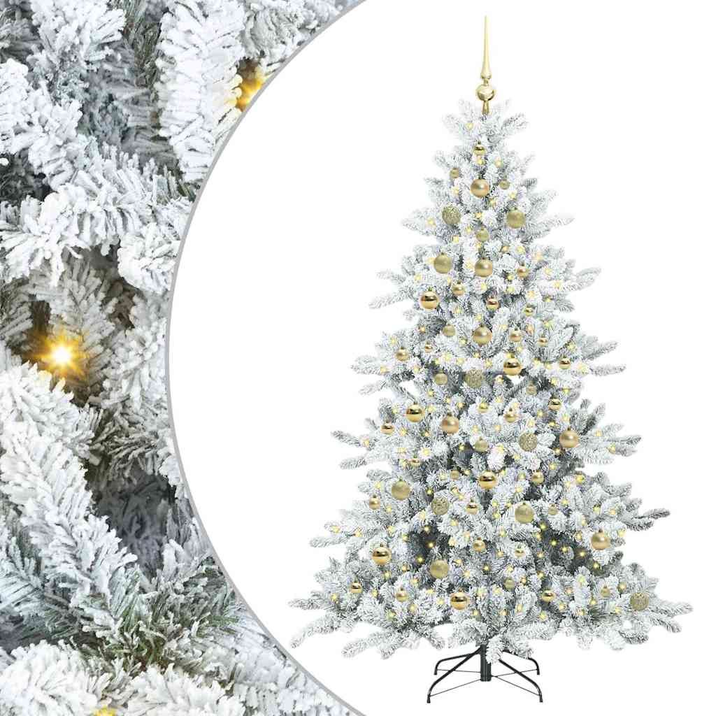 Kunstig sammensatt juletre med 300 LED med stativ 210 cm PVC