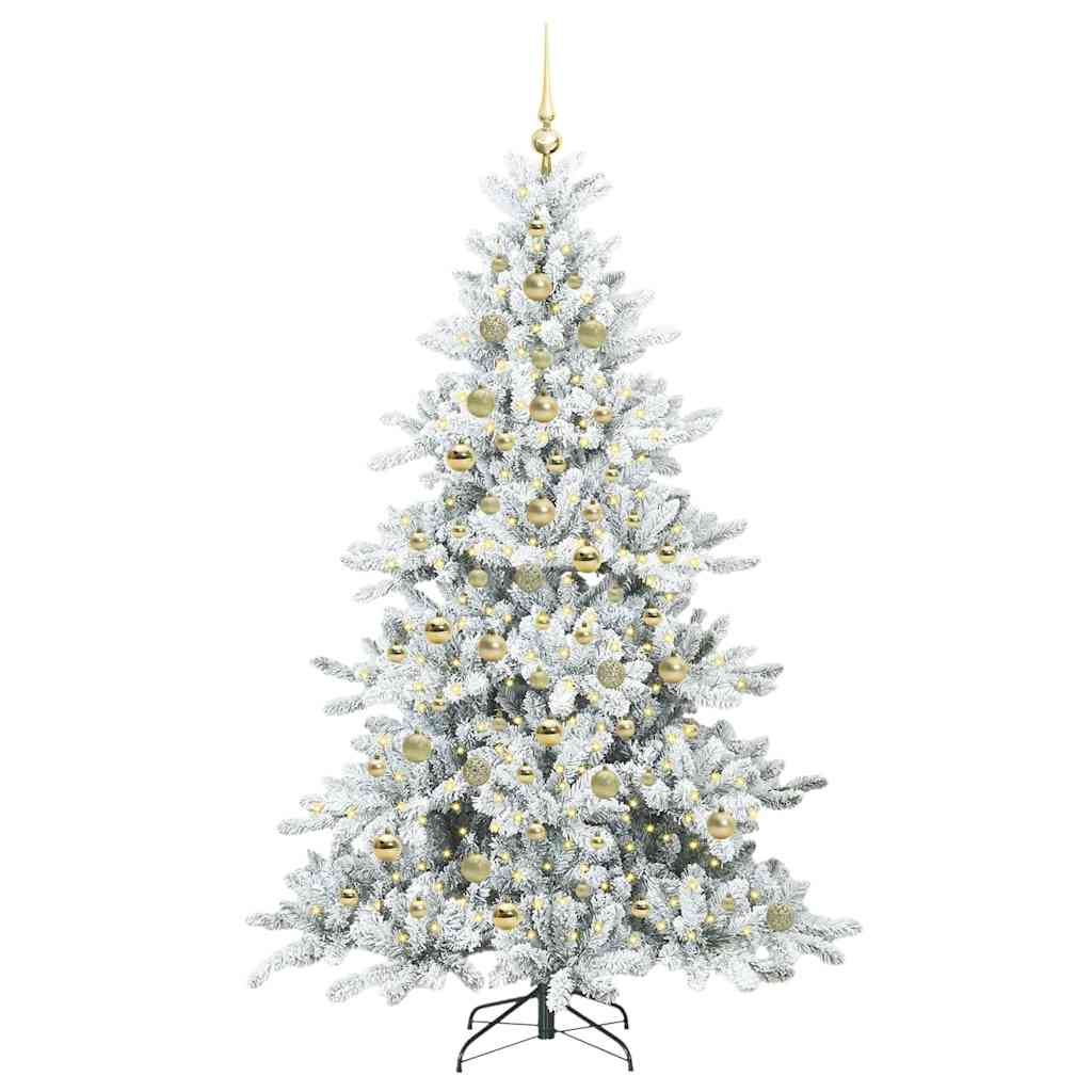 Kunstig sammensatt juletre med 300 LED med stativ 210 cm PVC