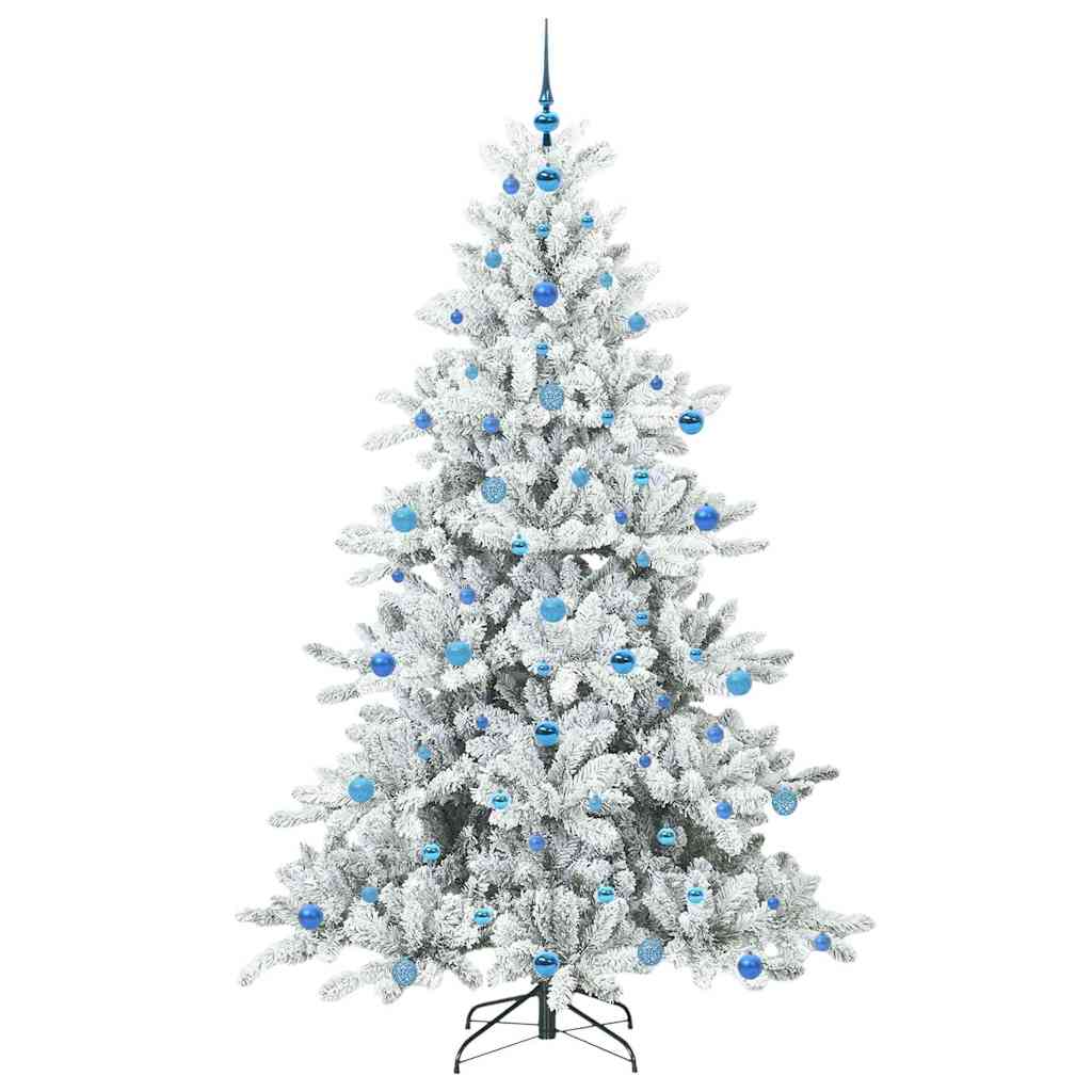 Kunstig sammensatt juletre med 300 LED Hvit 210 cm PVC og stål