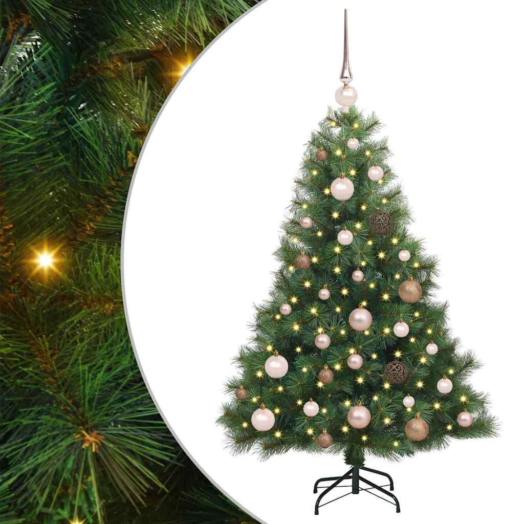 Kunstig juletre med 150 LED med stativ grønn 120 cm PE og PVC