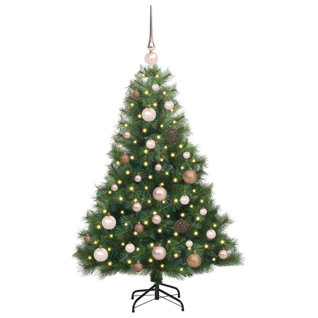 Kunstig juletre med 150 LED med stativ grønn 120 cm PE og PVC