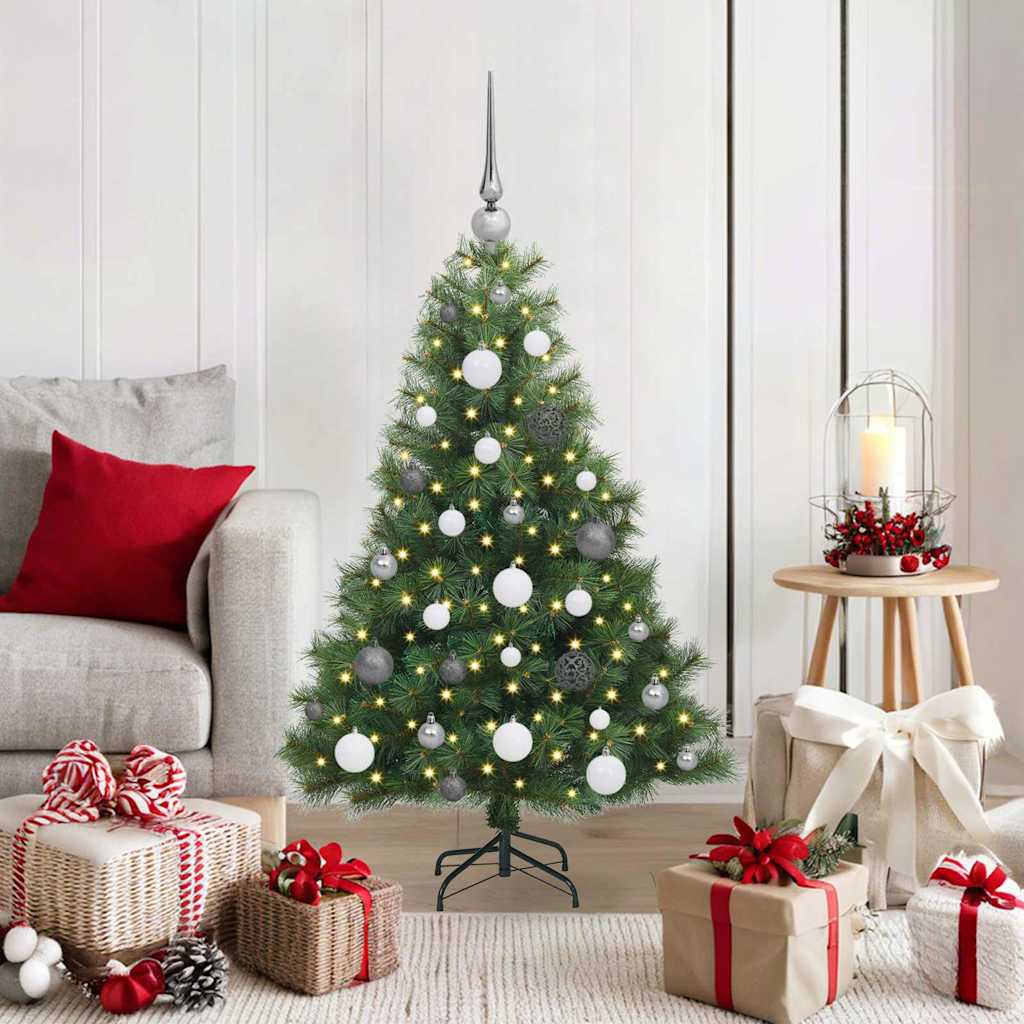 Kunstig juletre med 150 LED med stativ grønn 120 cm PE og PVC