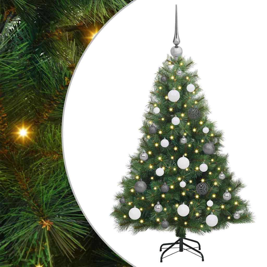 Kunstig juletre med 150 LED med stativ grønn 120 cm PE og PVC