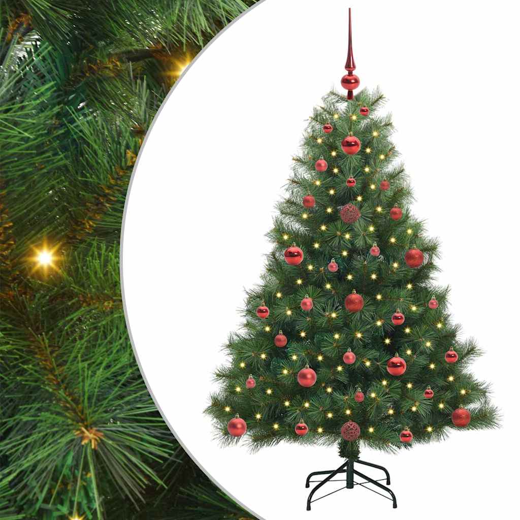 Kunstig juletre med 150 LED med stativ grønn 120 cm PE og PVC