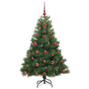 Kunstig juletre med 150 LED med stativ grønn 120 cm PE og PVC