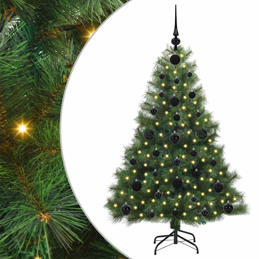 Kunstig juletre med 150 LED med stativ grønn 120 cm PE og PVC
