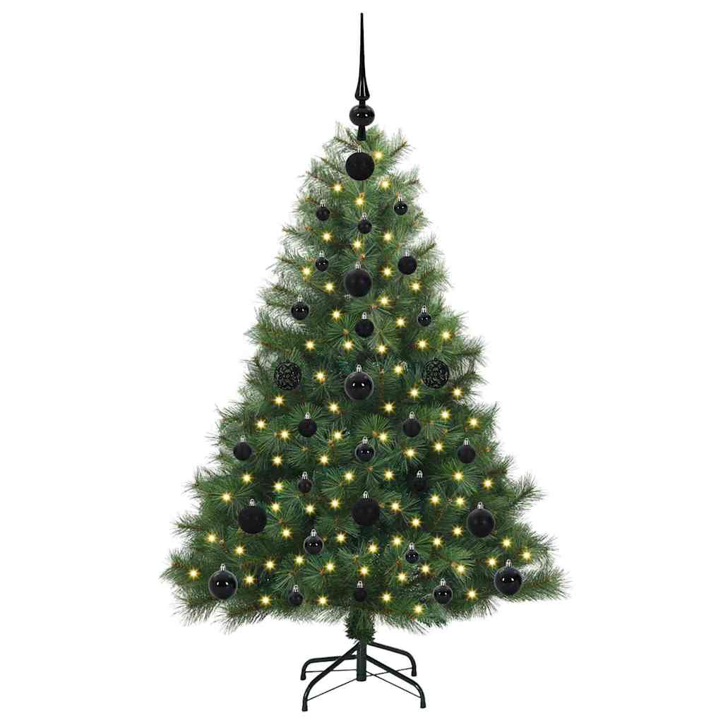 Kunstig juletre med 150 LED med stativ grønn 120 cm PE og PVC