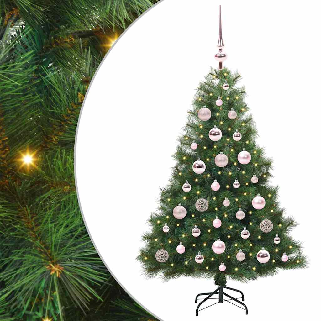 Kunstig juletre med 150 LED med stativ grønn 120 cm PE og PVC