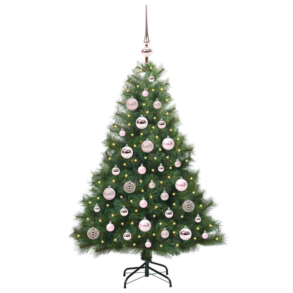 Kunstig juletre med 150 LED med stativ grønn 120 cm PE og PVC