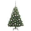 Kunstig juletre med 150 LED med stativ grønn 120 cm PE og PVC