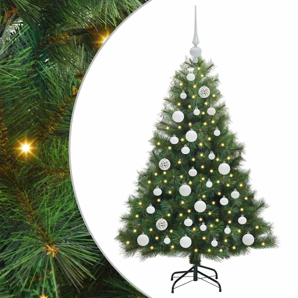 Kunstig juletre med 150 LED med stativ grønn 120 cm PE og PVC