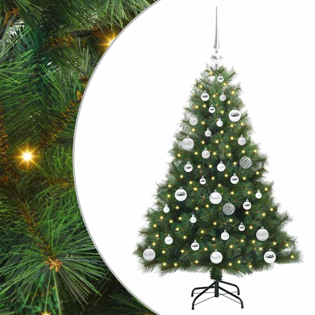 Kunstig juletre med 150 LED med stativ grønn 120 cm PE og PVC