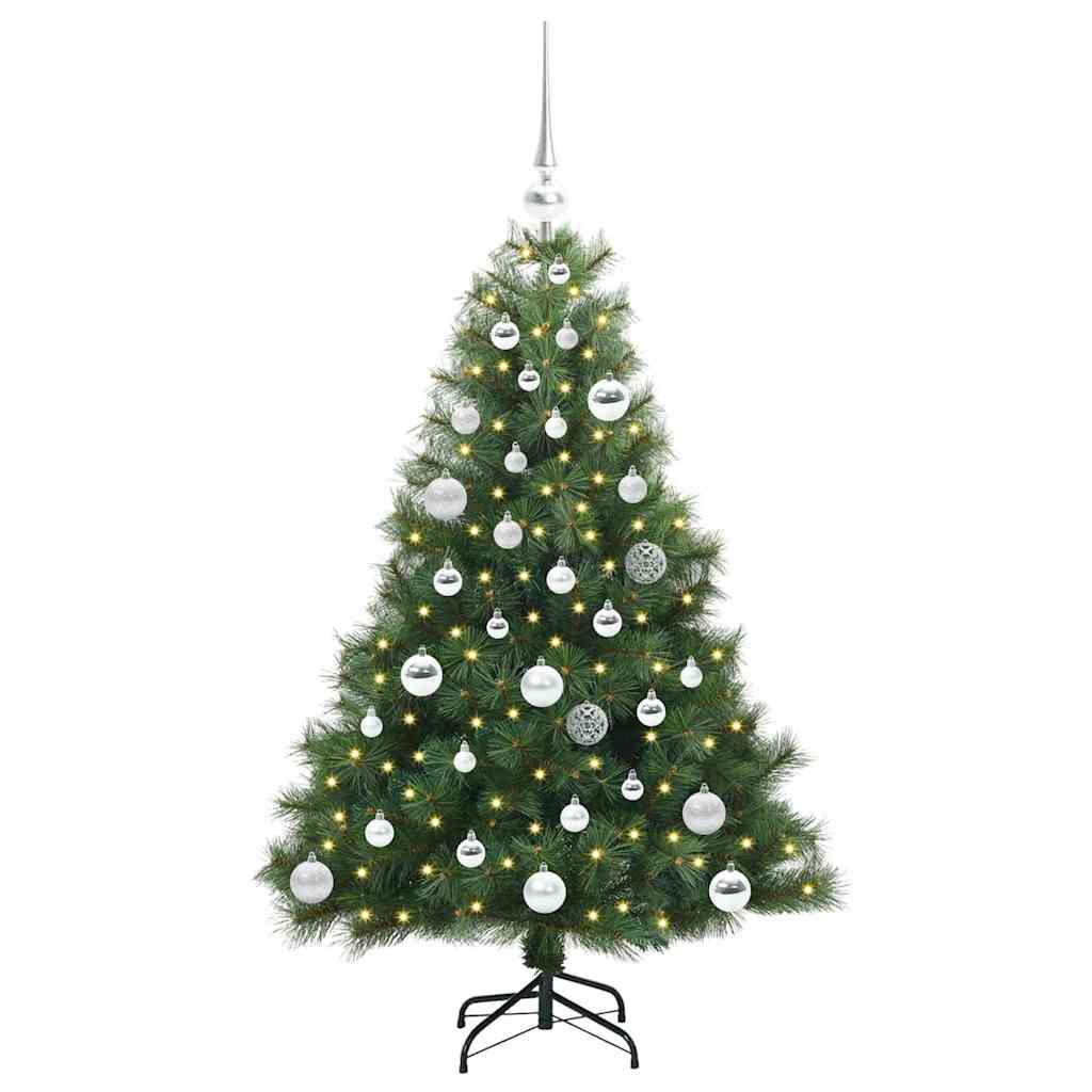Kunstig juletre med 150 LED med stativ grønn 120 cm PE og PVC