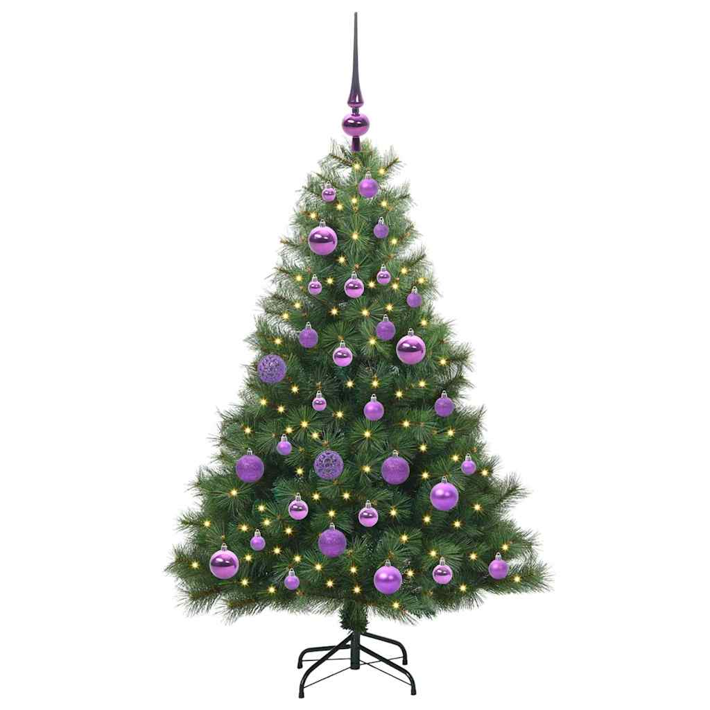 Kunstig juletre med 150 LED med stativ grønn 120 cm PE og PVC