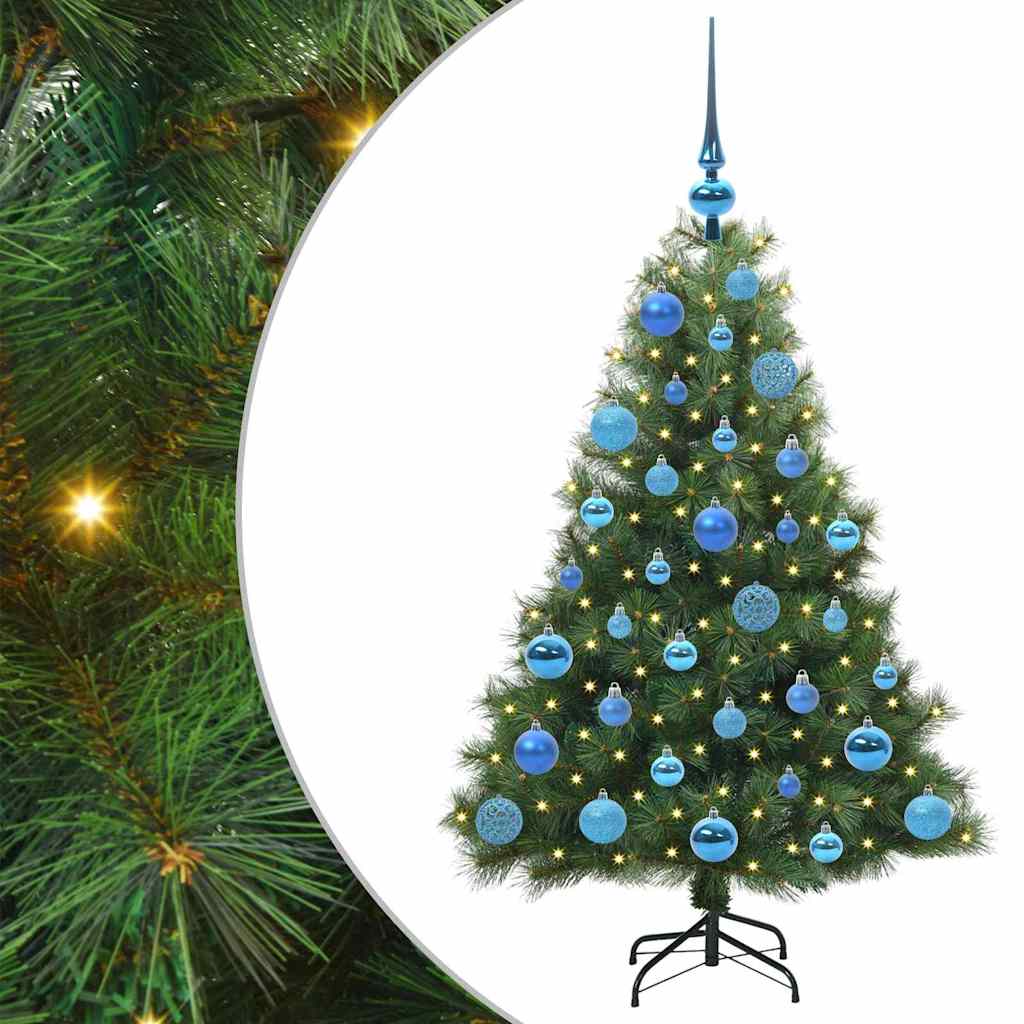 Kunstig juletre med 150 LED med stativ grønn 120 cm PE og PVC