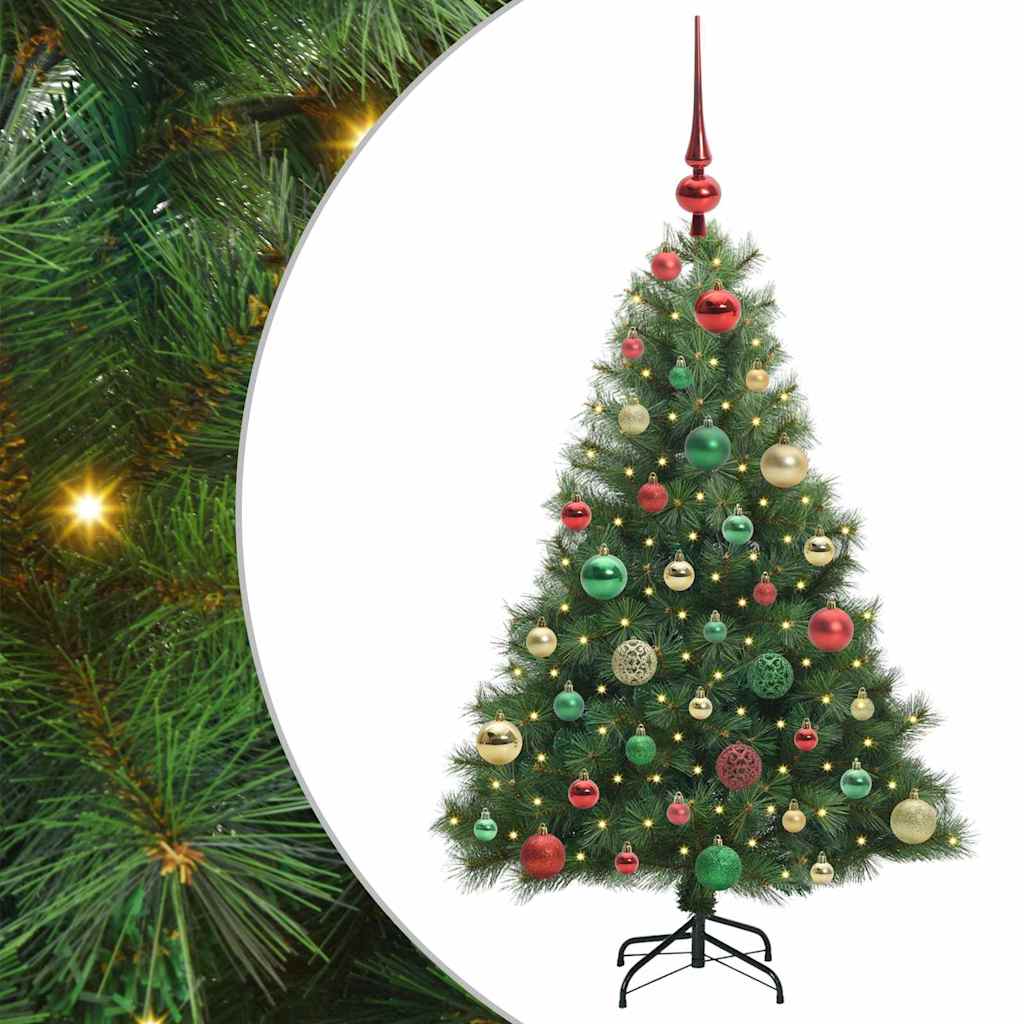 Kunstig juletre med 150 LED med stativ grønn 120 cm PE og PVC