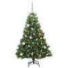 Kunstig juletre med 150 LED med stativ grønn 150 cm PE og PVC