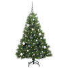 Kunstig juletre med 150 LED med stativ grønn 150 cm PE og PVC