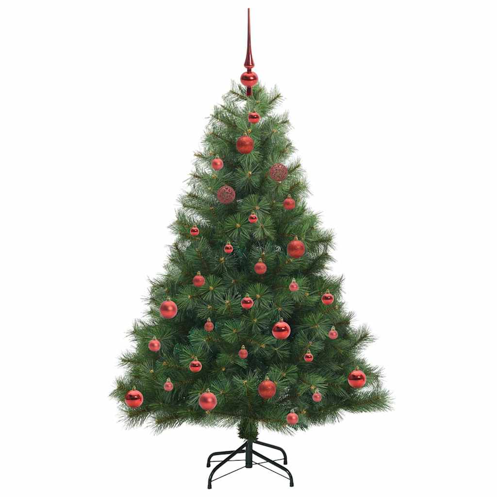 Kunstig juletre med 150 LED med stativ grønn 150 cm PE og PVC