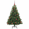 Kunstig juletre med 150 LED med stativ grønn 150 cm PE og PVC