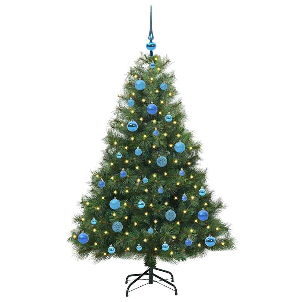 Kunstig juletre med 150 LED med stativ grønn 150 cm PE og PVC