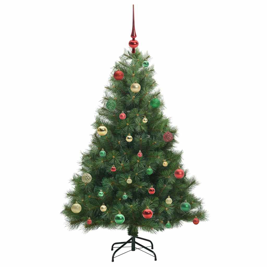 Kunstig juletre med 150 LED med stativ grønn 150 cm PE og PVC
