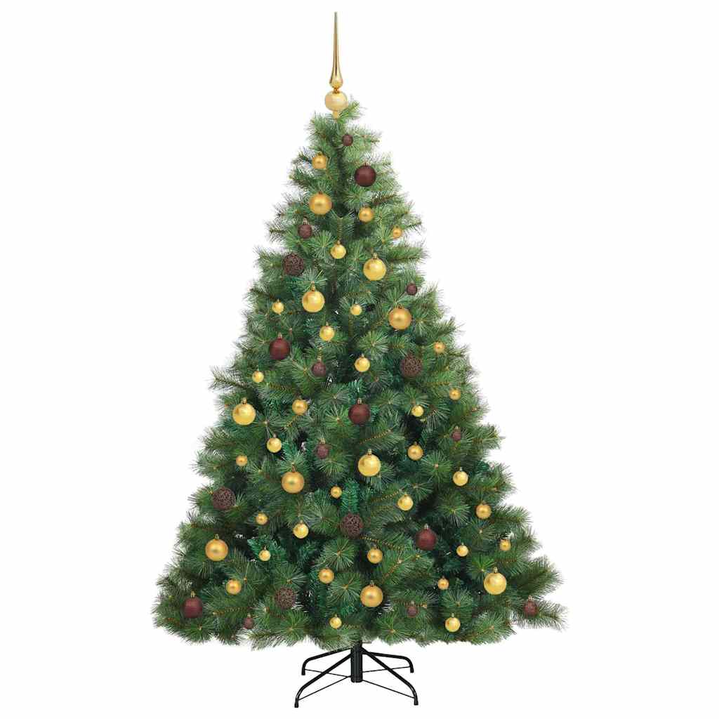 Kunstig juletre med 300 LED med stativ grønn 180 cm PE og PVC