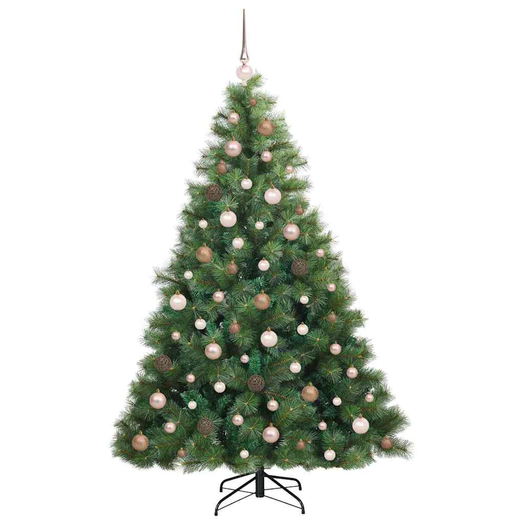 Kunstig juletre med 300 LED med stativ grønn 180 cm PE og PVC