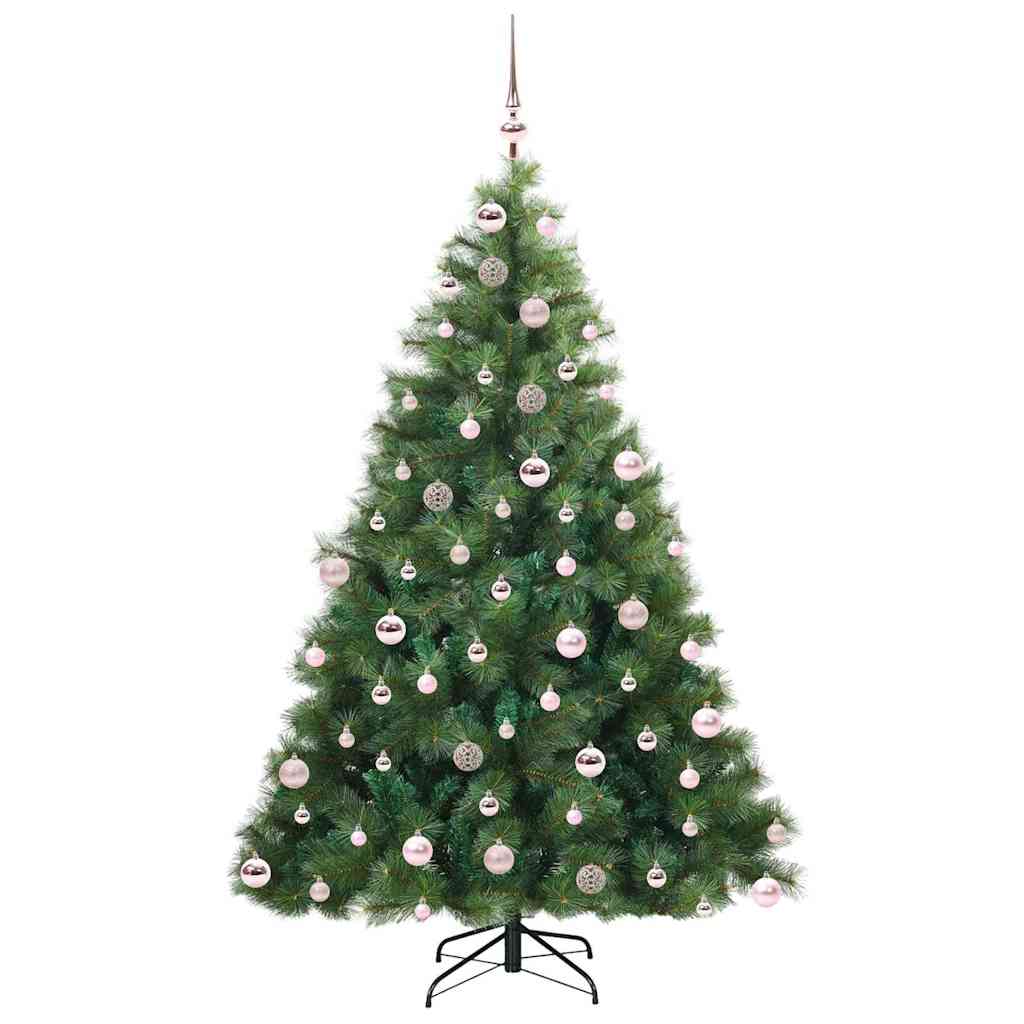 Kunstig juletre med 300 LED med stativ grønn 180 cm PE og PVC
