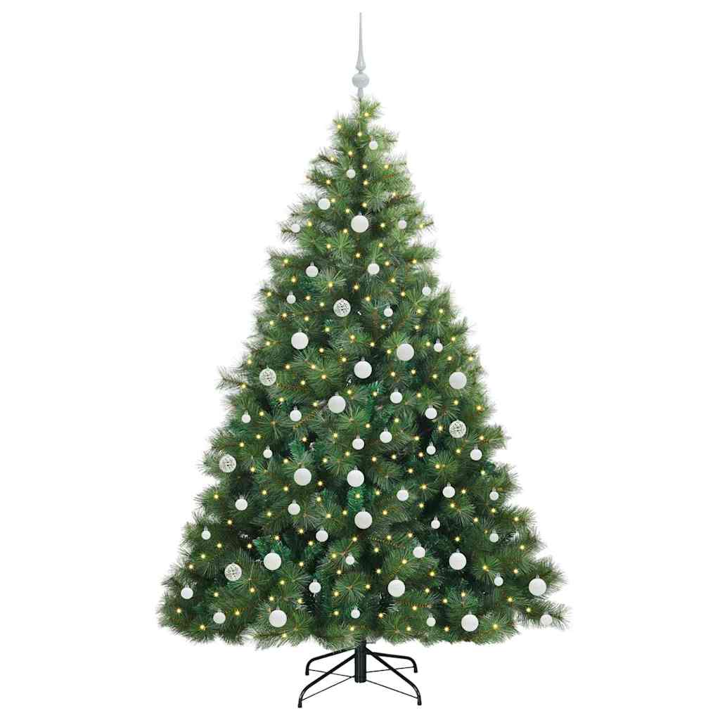 Kunstig juletre med 300 LED med stativ grønn 180 cm PE og PVC