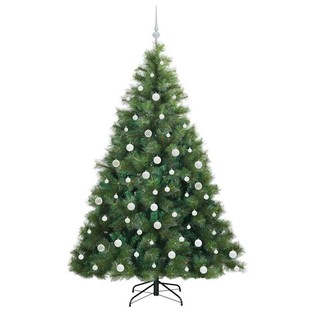 Kunstig juletre med 300 LED med stativ grønn 180 cm PE og PVC