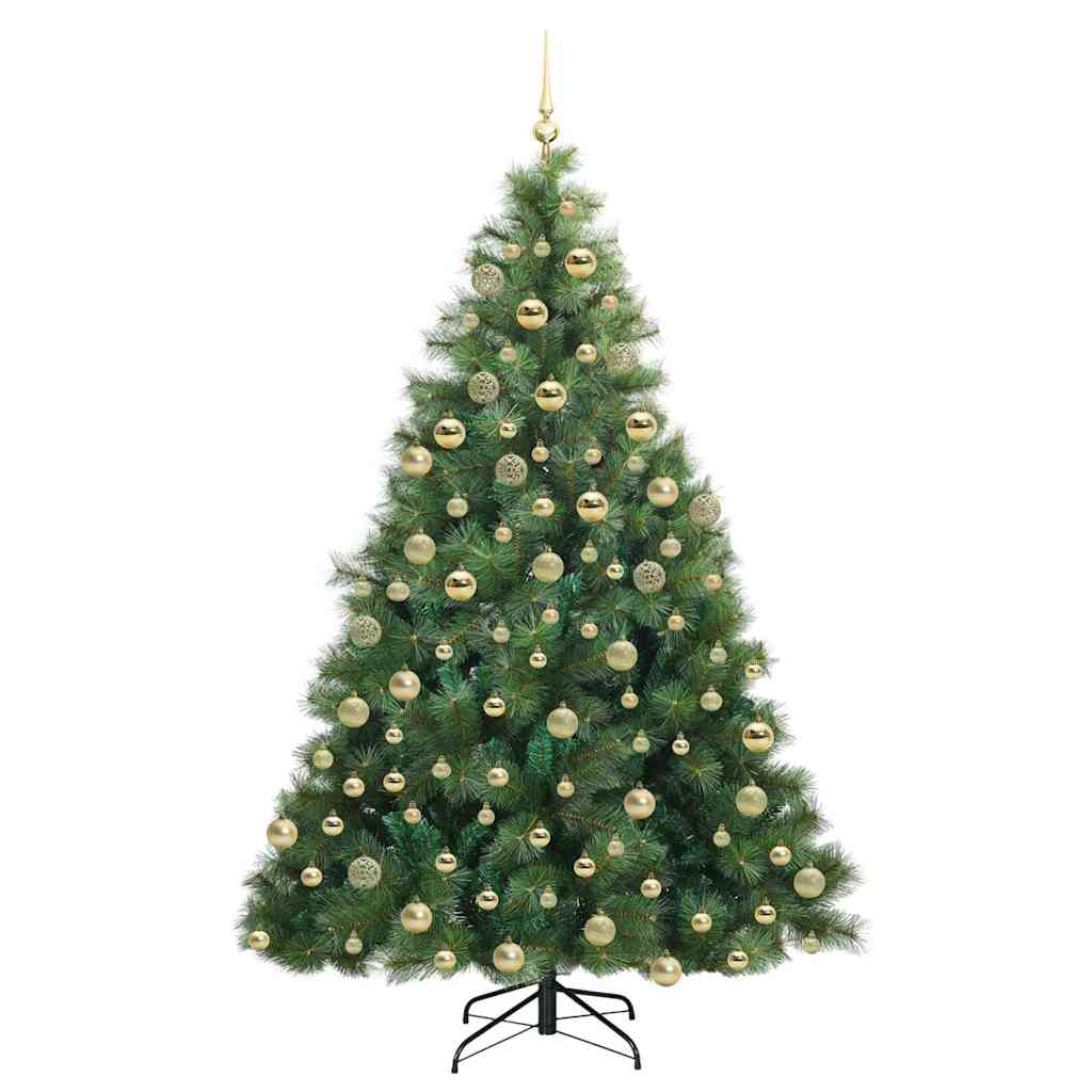 Kunstig juletre med 300 LED med stativ grønn 180 cm PE og PVC