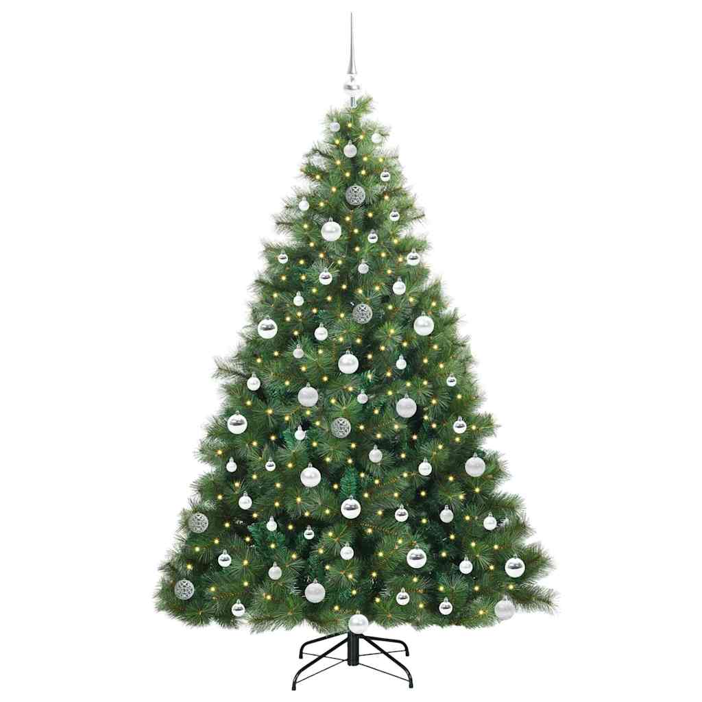 Kunstig juletre med 300 LED med stativ grønn 180 cm PE og PVC