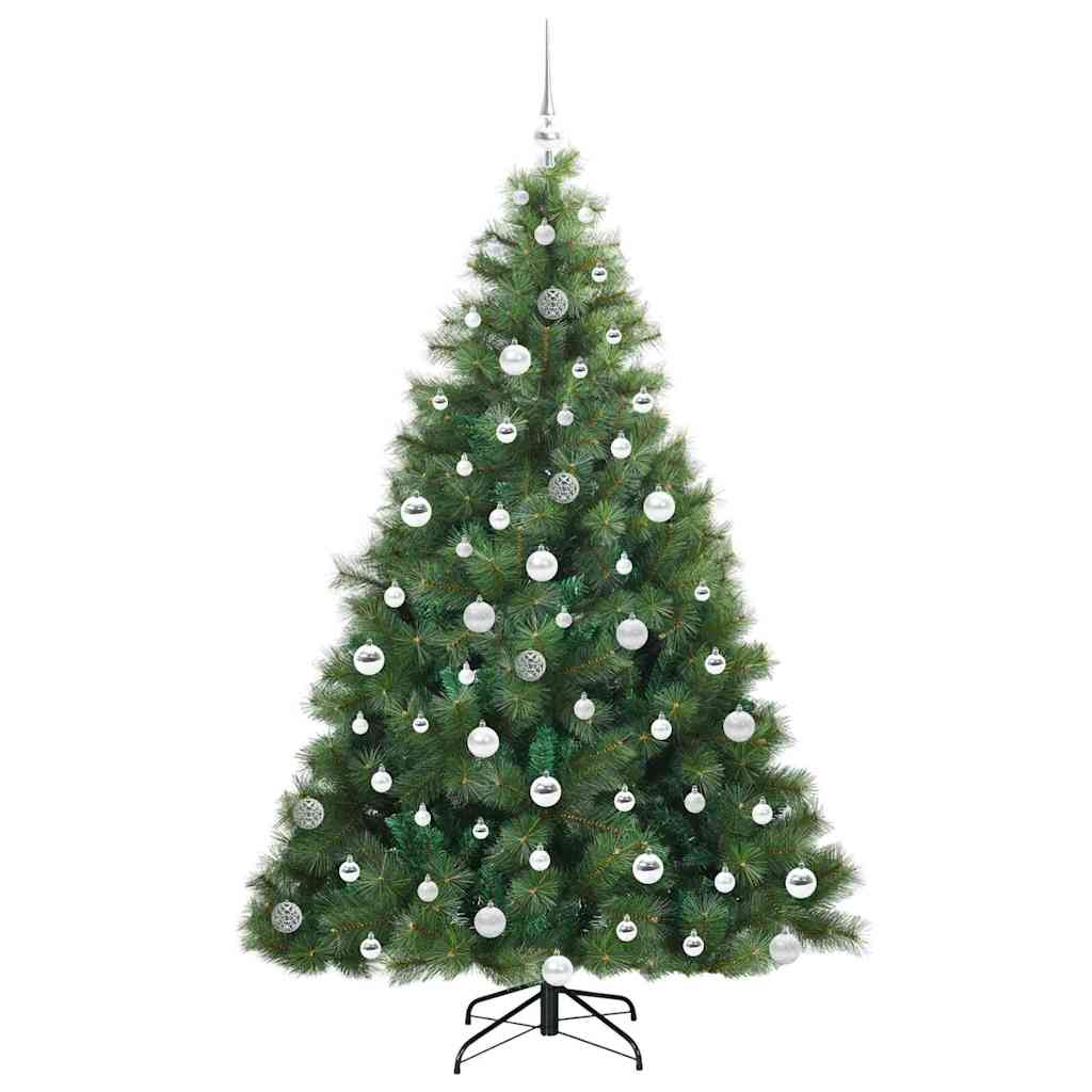 Kunstig juletre med 300 LED med stativ grønn 180 cm PE og PVC