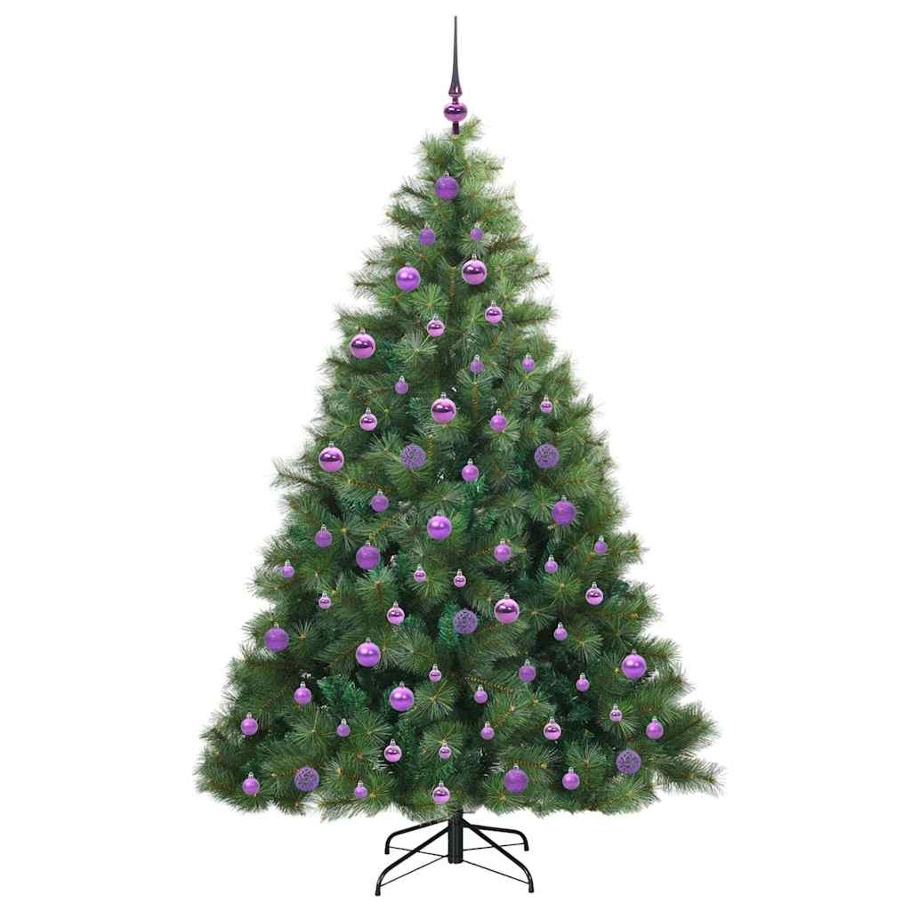 Kunstig juletre med 300 LED med stativ grønn 180 cm PE og PVC