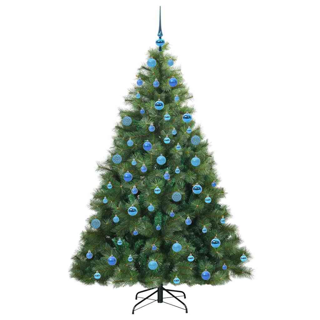 Kunstig juletre med 300 LED med stativ grønn 180 cm PE og PVC