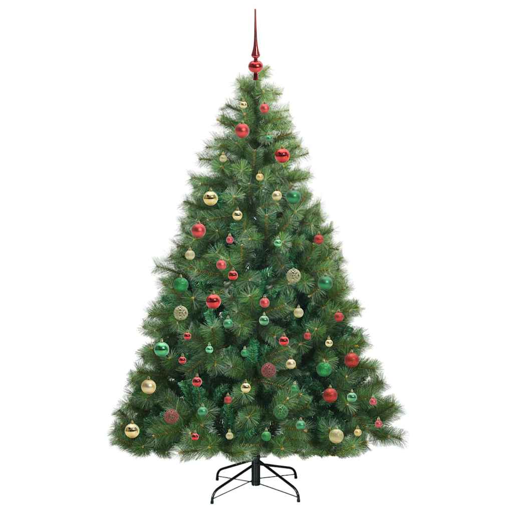 Kunstig juletre med 300 LED med stativ grønn 180 cm PE og PVC