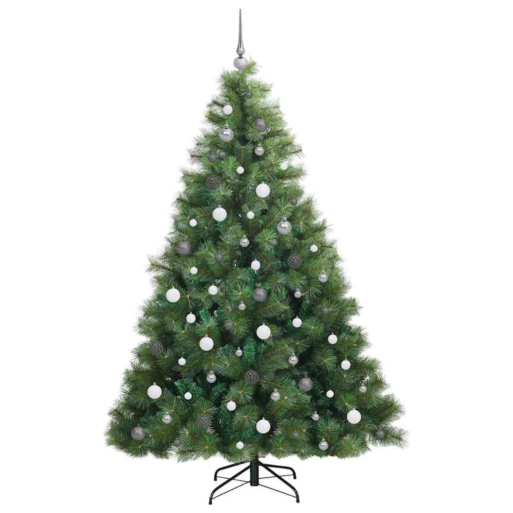 Kunstig juletre med 300 LED med stativ grønn 210 cm PE og PVC