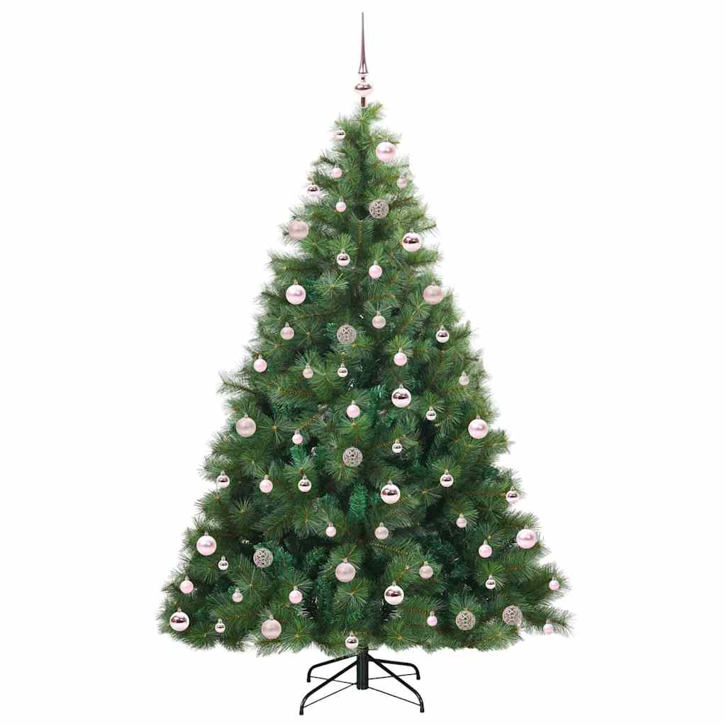 Kunstig juletre med 300 LED med stativ grønn 210 cm PE og PVC