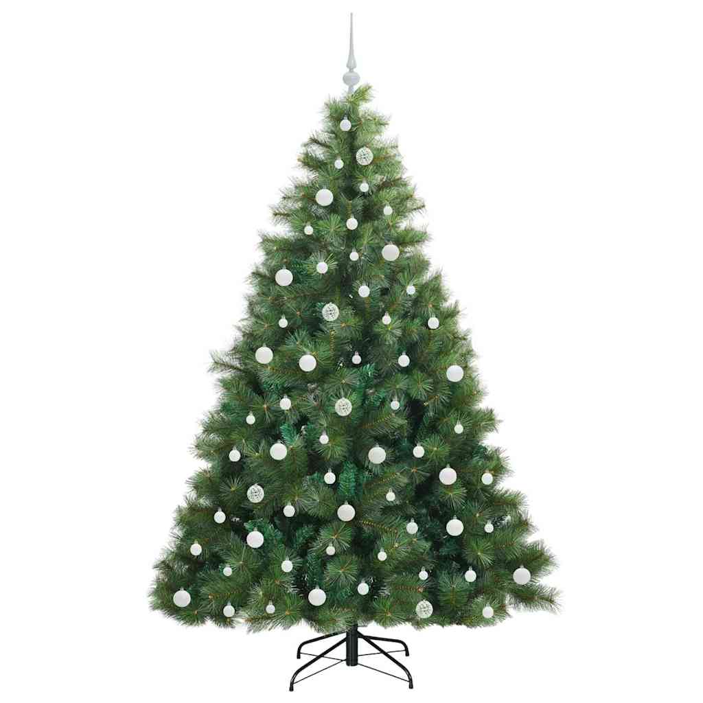 Kunstig juletre med 300 LED med stativ grønn 210 cm PE og PVC